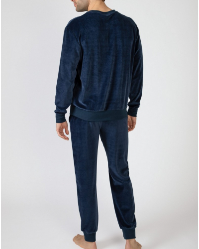 Pyjamas cotton and velvet Massana (Imprimé Bleu)