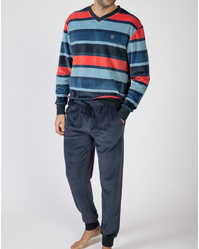 Pyjama en coton et velours Massana (Multicolore)