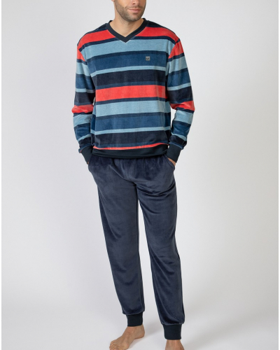 Pyjama en coton et velours Massana (Multicolore)