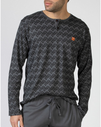 Pyjama long 100% coton Massana (Imprimé Gris)