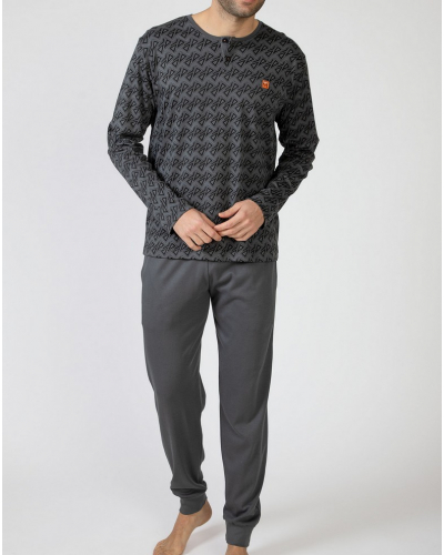 Long pyjamas 100% cotton Massana (Imprimé Gris)