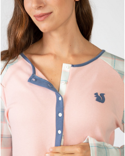 Long-sleeved cotton nightdress Massana (Multicolor)