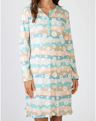 Long-sleeved cotton nightdress Massana (Multicolore)