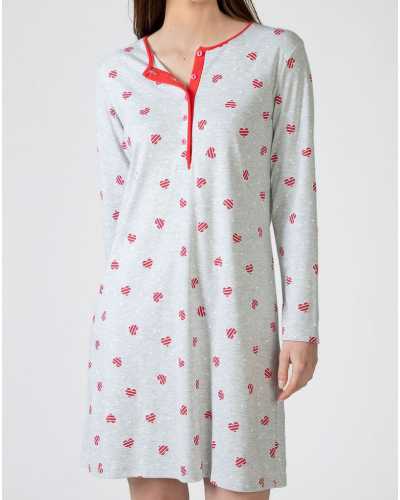 Camisa de manga larga corazones Massana (Imprimé Gris)