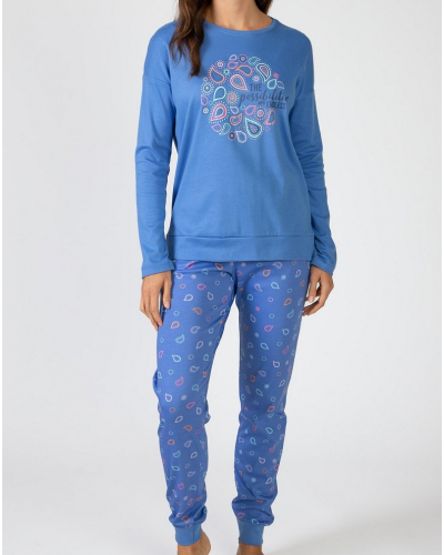 Long micropolar pyjamas 100% cotton Massana (Multicolore)