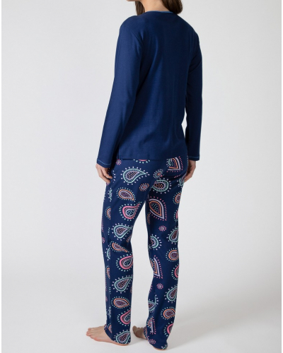 Long pyjamas 100% cotton Massana (Imprimé Bleu)