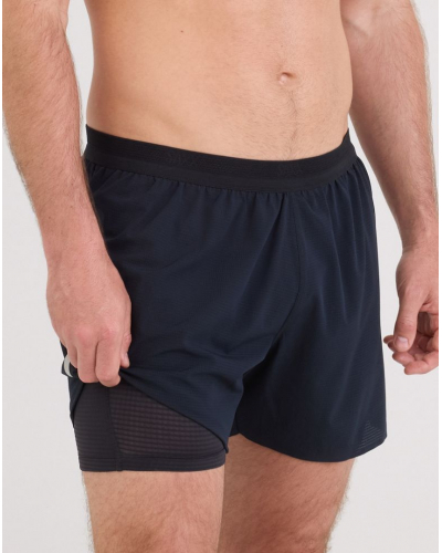 Pantalones cortos para correr Saxx Sport Race Pace 2N1 (Negro)