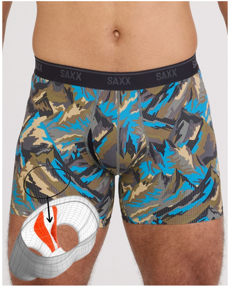 Boxer à braguette Saxx Sport Quest Quick Dry Mesh (Prism Peaks/Cargo Grey)