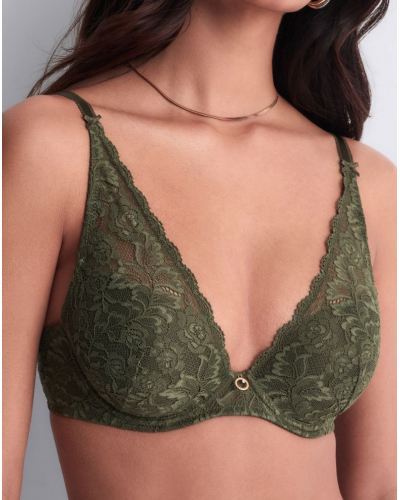 Plunge scarf bra Aubade Rosessence (Moss)
