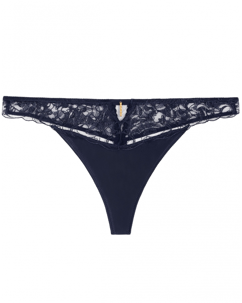 Tanga Feeling Myself Aubade T.1/36/XS Bleu Nuit - Neuf Avec Étiquettes - Soutien-Gorge Disponible