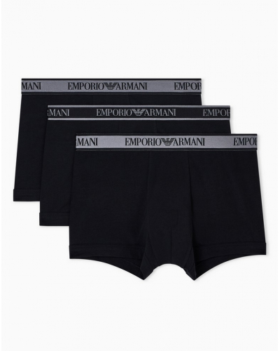 Lot de 3 shortys Emporio Armani Core Logoband (Noir)