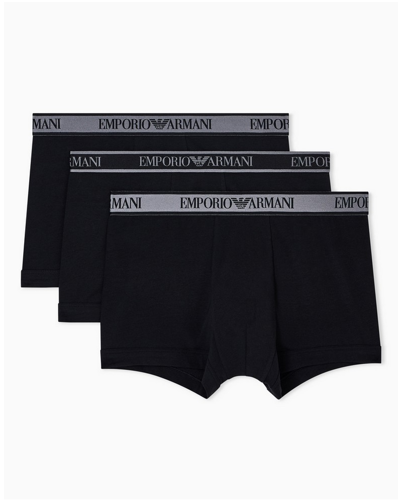 Lot de 3 shortys Emporio Armani Core Logoband (Noir)