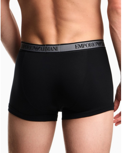 Paquete de 3 shortys Emporio Armani Core Logoband (Negro)