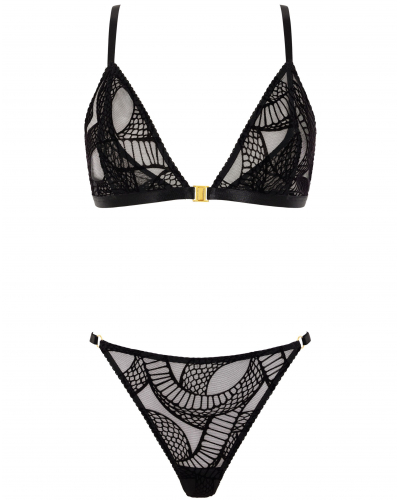 Conjunto Velvet Snake Aubade Boîte à désir (Negro)