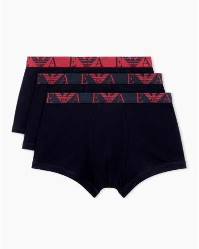 Lot de 3 shortys Emporio Armani Bold Monogram (Noir)