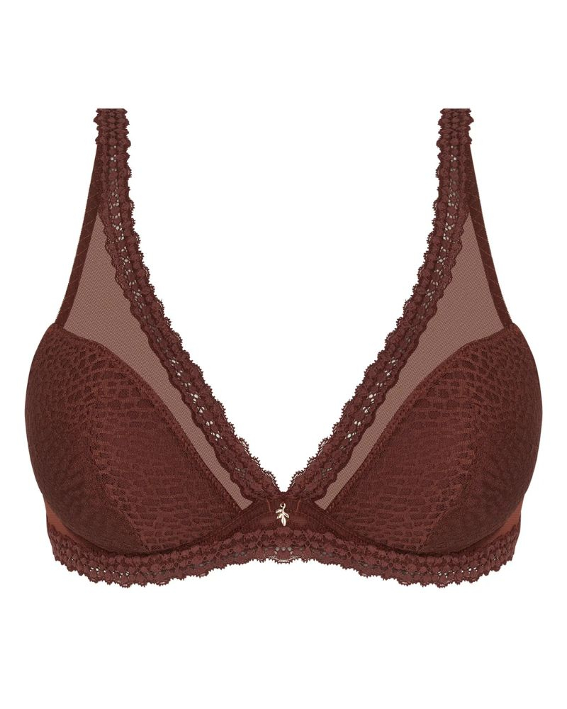 Sujetador plunge de media espuma Antigel Exquise en Dentelle (Cappuccino)