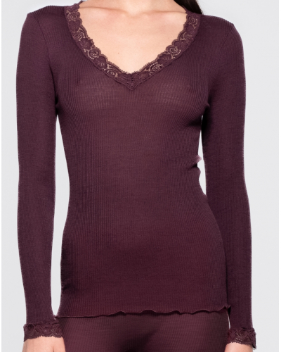 Long-sleeved topwool and silk Leavers Oscalito 3404 (Cherry)