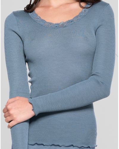 Long sleeve undershirt wool and silk Leavers Oscalito 3416 (Zucchero)