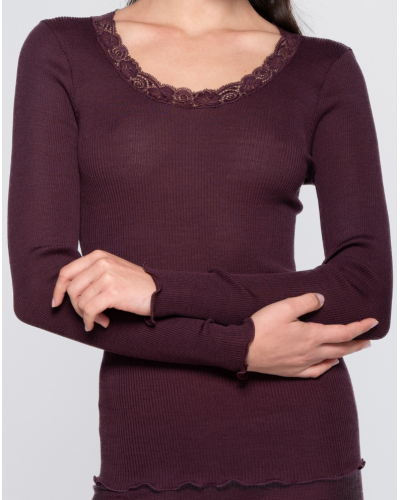 Long sleeve undershirt wool and silk Leavers Oscalito 3416 (Cherry)