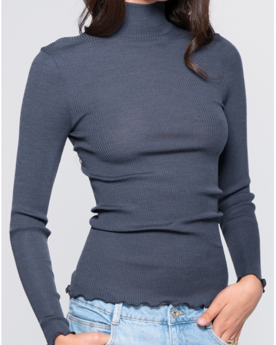 Funnel collar sweater wool and silk Oscalito 3429 (Tempesta)