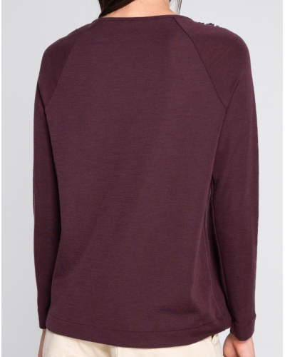 Long-sleeved top wool and silk macramé Oscalito 7607 (Cherry)