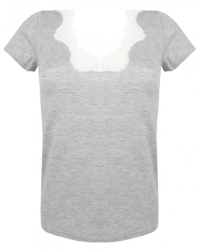 Tee shirt Short sleeves Antigel Simply Perfect (Chiné Gris)