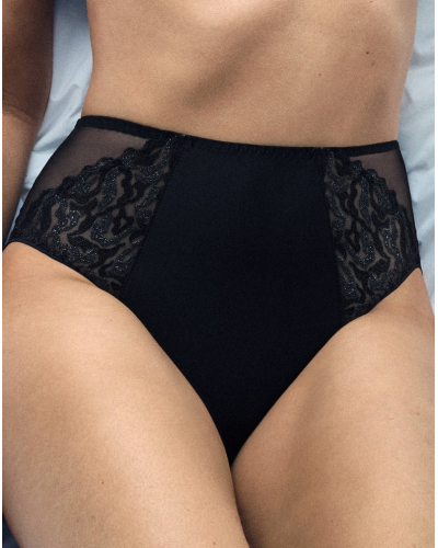 Culotte taille haute Louisa Bracq Electric Waves (Noir)