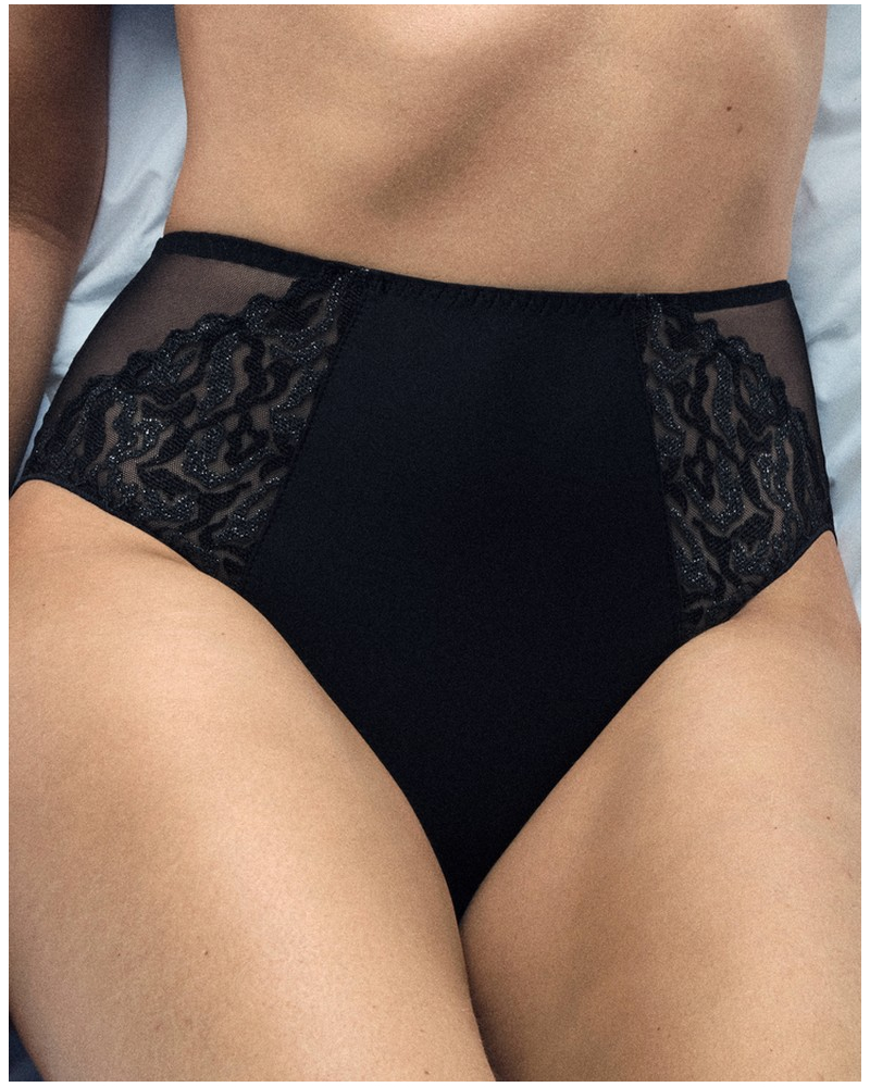 Culotte taille haute Louisa Bracq Electric Waves (Noir)