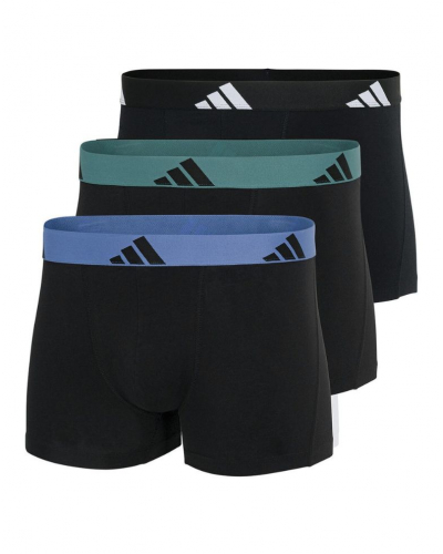Paquete de 3 bóxers Adidas Active Flex Coton (Bleu/Vert/Noir)