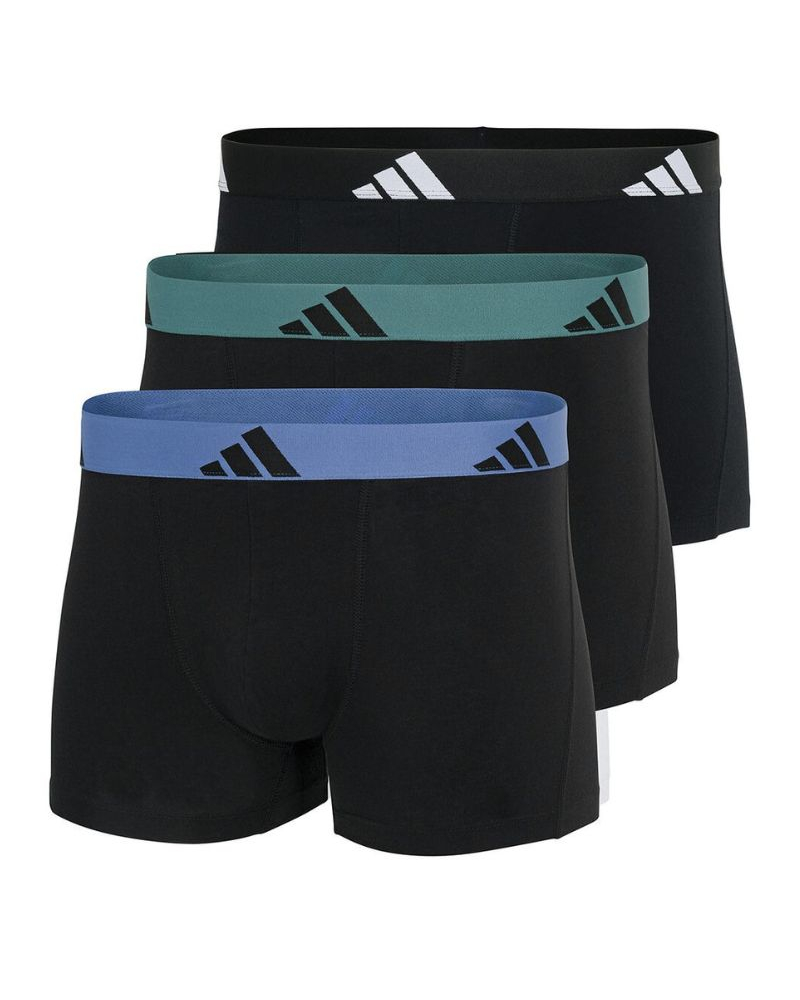 Lot de 3 boxers Adidas Active Flex Coton (Bleu/Vert/Noir)