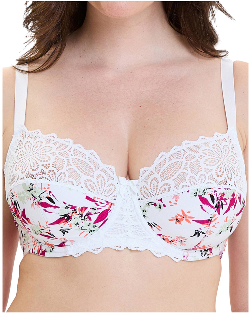 Soutien-gorge armatures classique en coton bio Sans Complexe Flora (Bouquets Clairs)