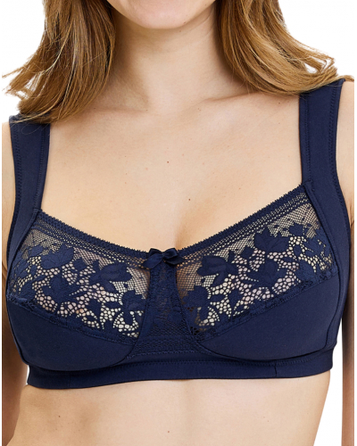 Wire-free bra in organic cotton Sans Complexe Jeanne (Bleu Marine)