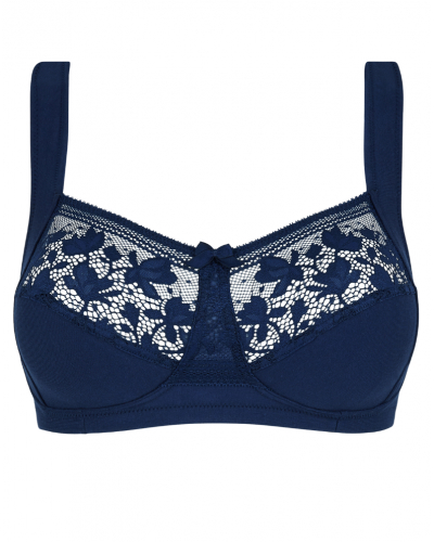 Wire-free bra in organic cotton Sans Complexe Jeanne (Bleu Marine)