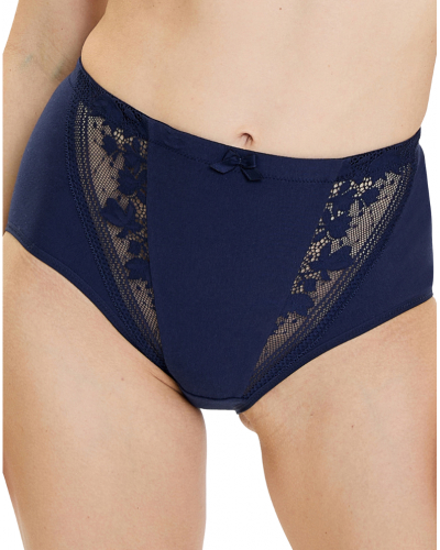 Braga de talle alto en algodón orgánico Sans Complexe Jeanne (Bleu Marine)