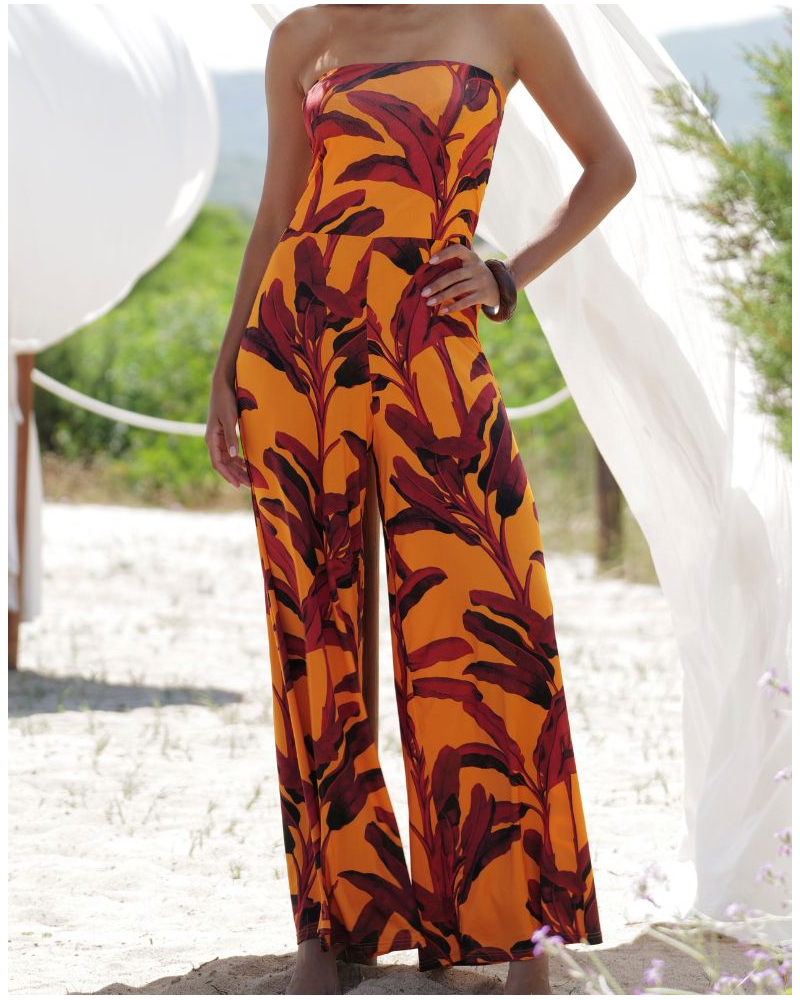 Beach Trouser suit La Mélanésia (Jaune Banane)