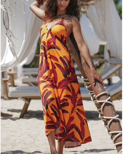 Long beach dress Antigel La Mélanésia (Jaune Banane)