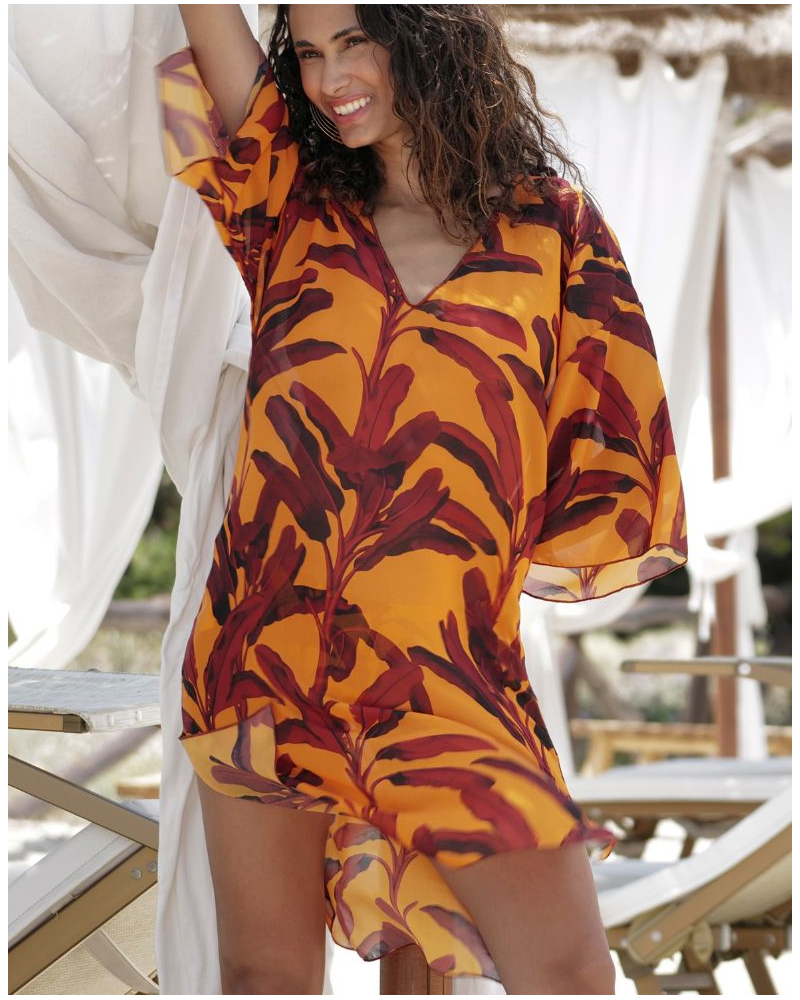 Beach tunic Antigel La Mélanésia (Jaune Banane)