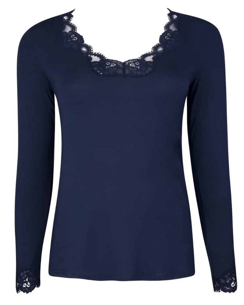 Tee shirt long sleeves V-neck Antigel Simply Perfect (Bleu Marine)