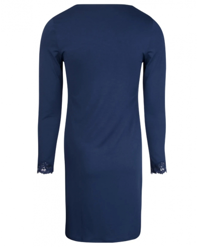Nightdress long sleeves V-neck Antigel Simply Perfect (Bleu Marine)