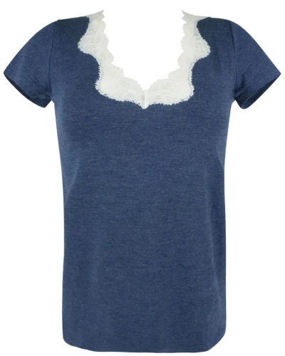 T-shirt manches courtes Antigel Simply Perfect (Bleu Chiné Nacre)