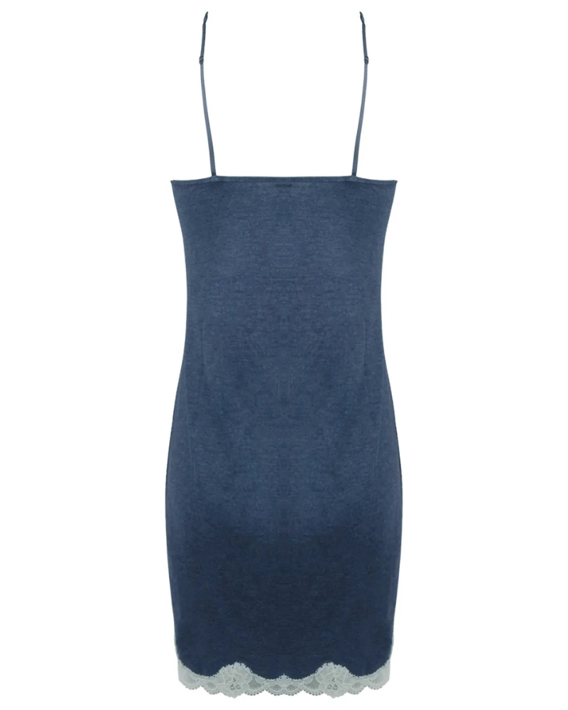 Nightdress Thin Straps Antigel Simply Perfect (Bleu Chiné Nacre)