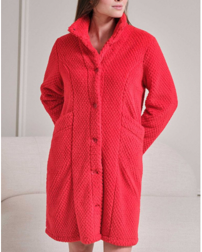Dressing gown buttoned Massana (Rouge)