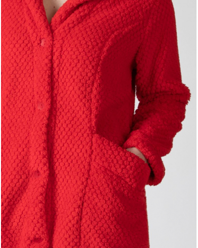 Dressing gown buttoned Massana (Rouge)