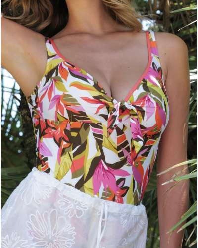 Maillot de bain une pièce sans armatures Antigel La Radieuse (Blanc Canopée)