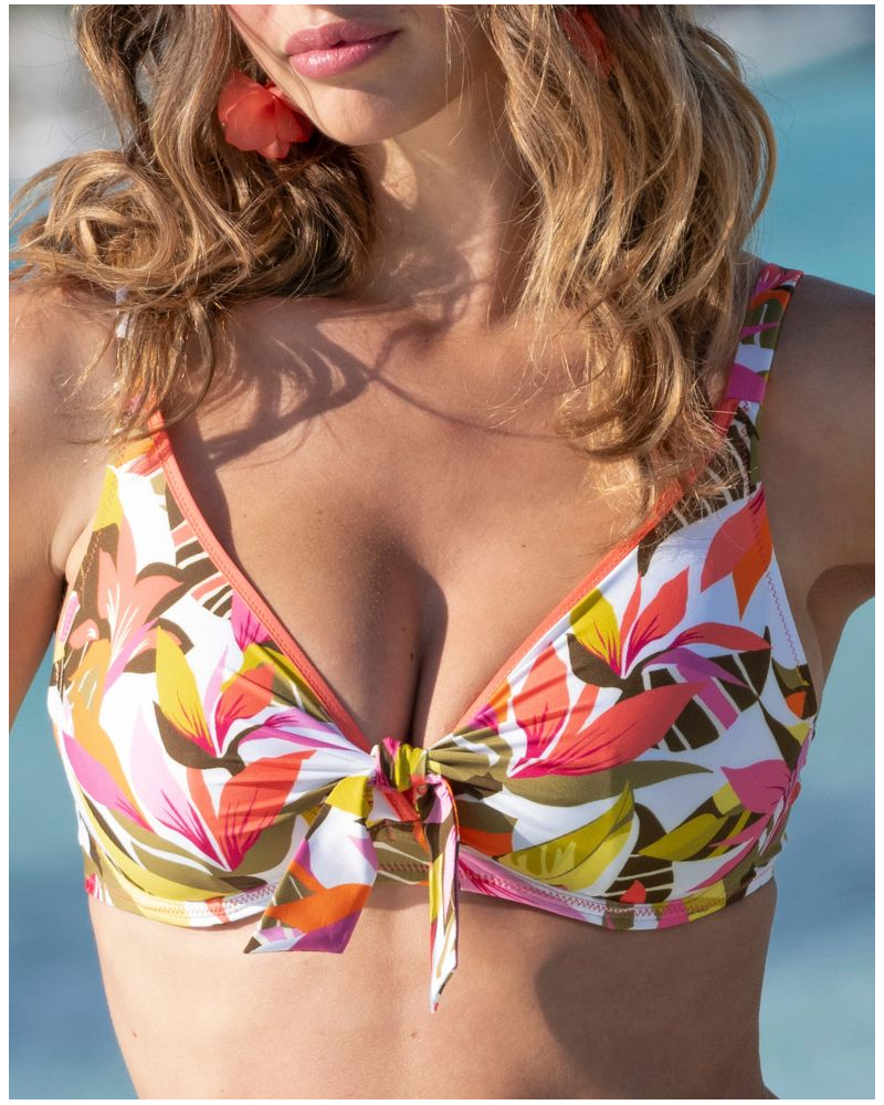 Soutien-gorge triangle de bain à armatures Antigel La Radieuse (Blanc Canopée)