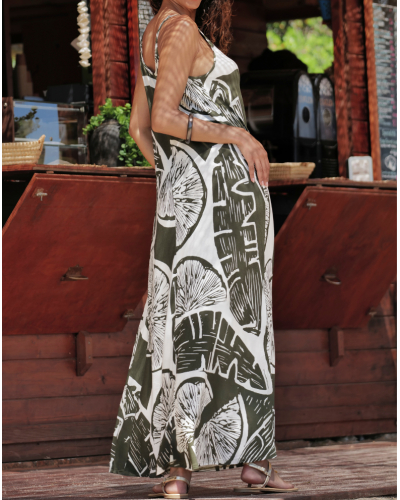 Robe longue de plage Antigel La Miss Cocktail (Cocktail Kaki)