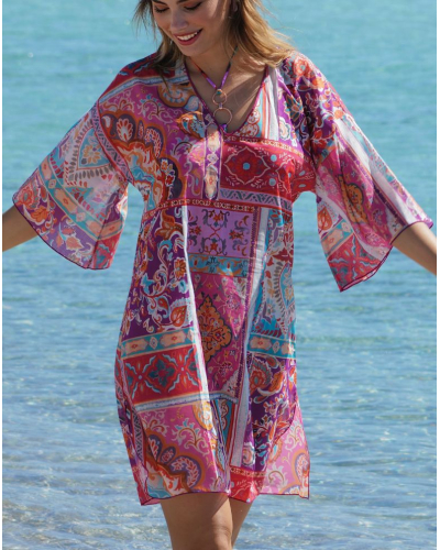 Tunique de plage 100% coton Antigel La Pois Disco (Pois Hippie)