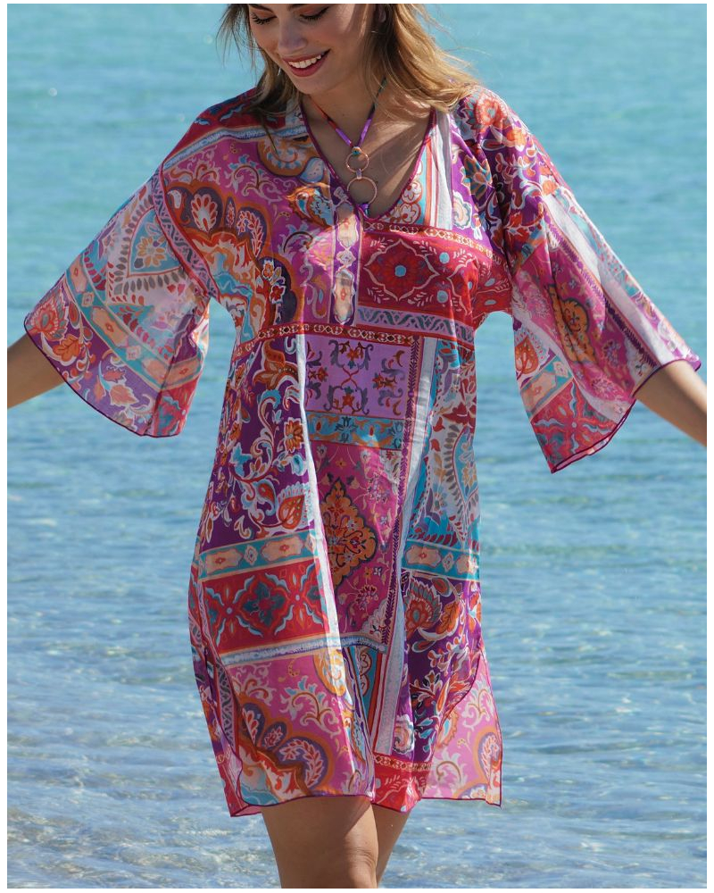 Tunique de plage 100% coton Antigel La Pois Disco (Pois Hippie)