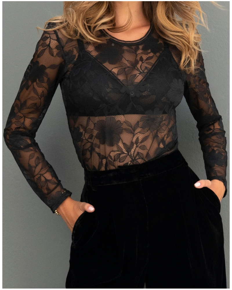 Long sleeves tee-shirt Antigel Dentelle Rebelle (Black)