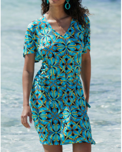 Beach tunic Antigel La Psychédélique (Bleu Vibrant)